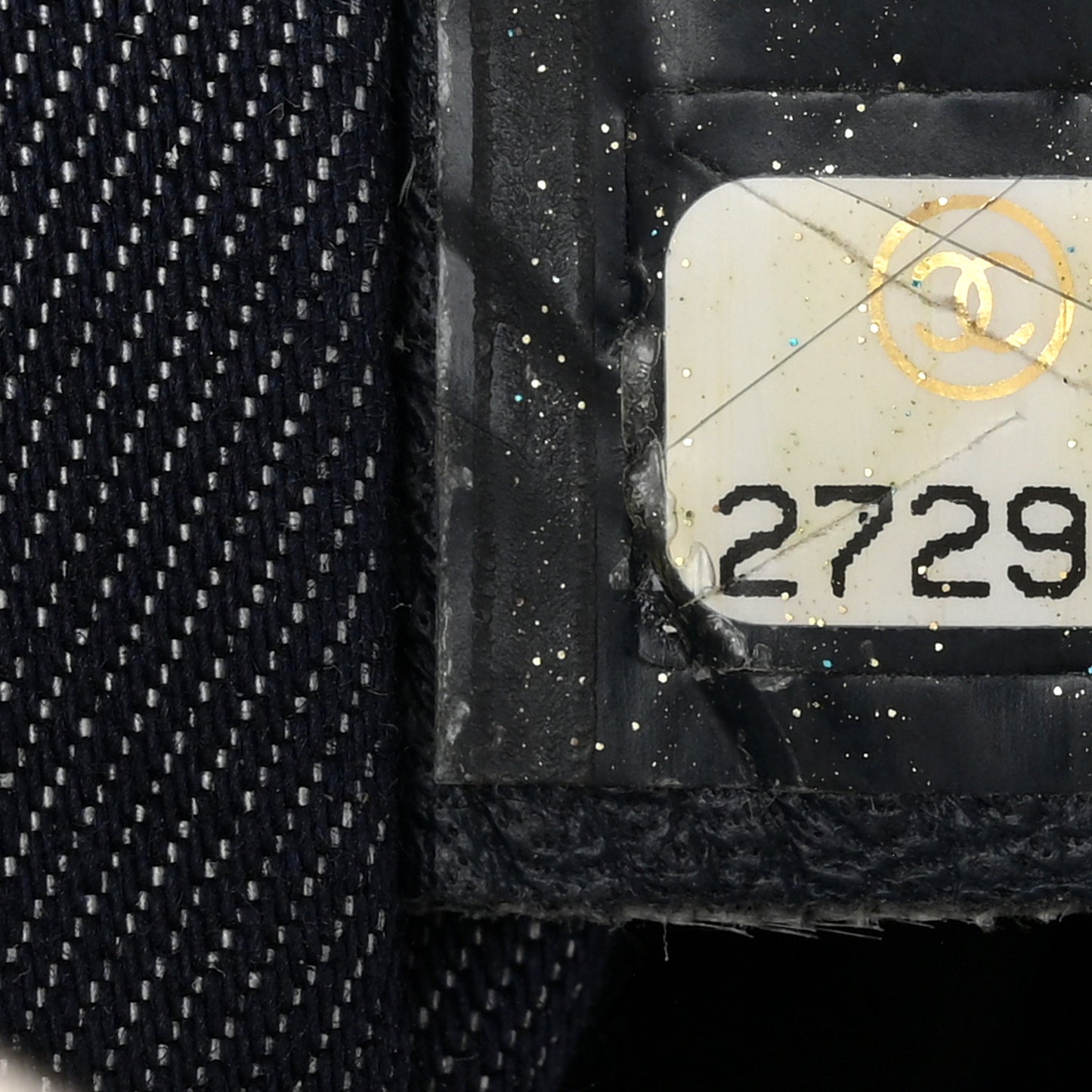 Mixed Fibers Lambskin Venise Biarritz Drawstring Bucket Bag Blue White