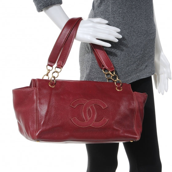 Chanel Leather CC Shoulder Bag Red 2 of 7