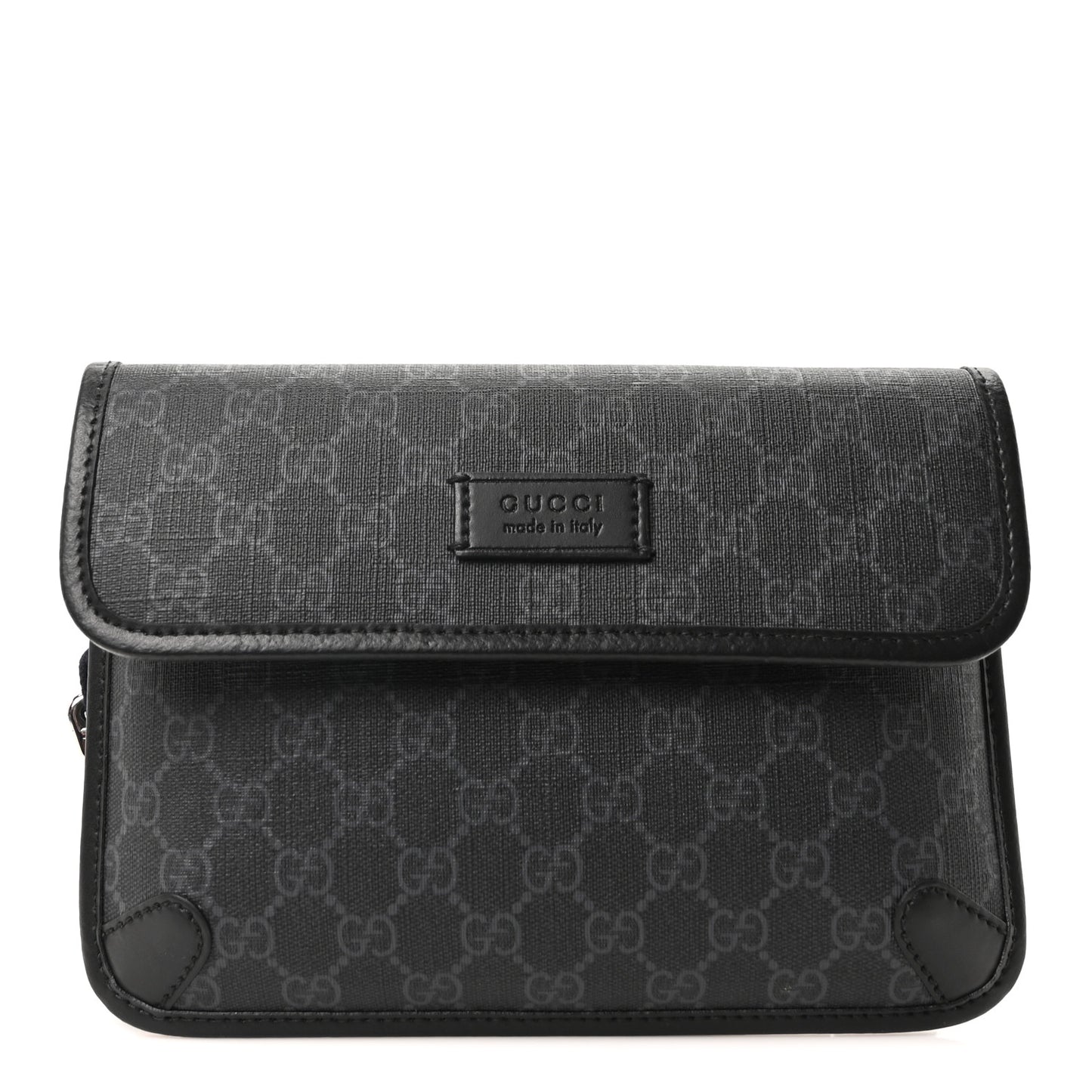 GG Supreme Monogram Web Slim Belt Bag Black Grey