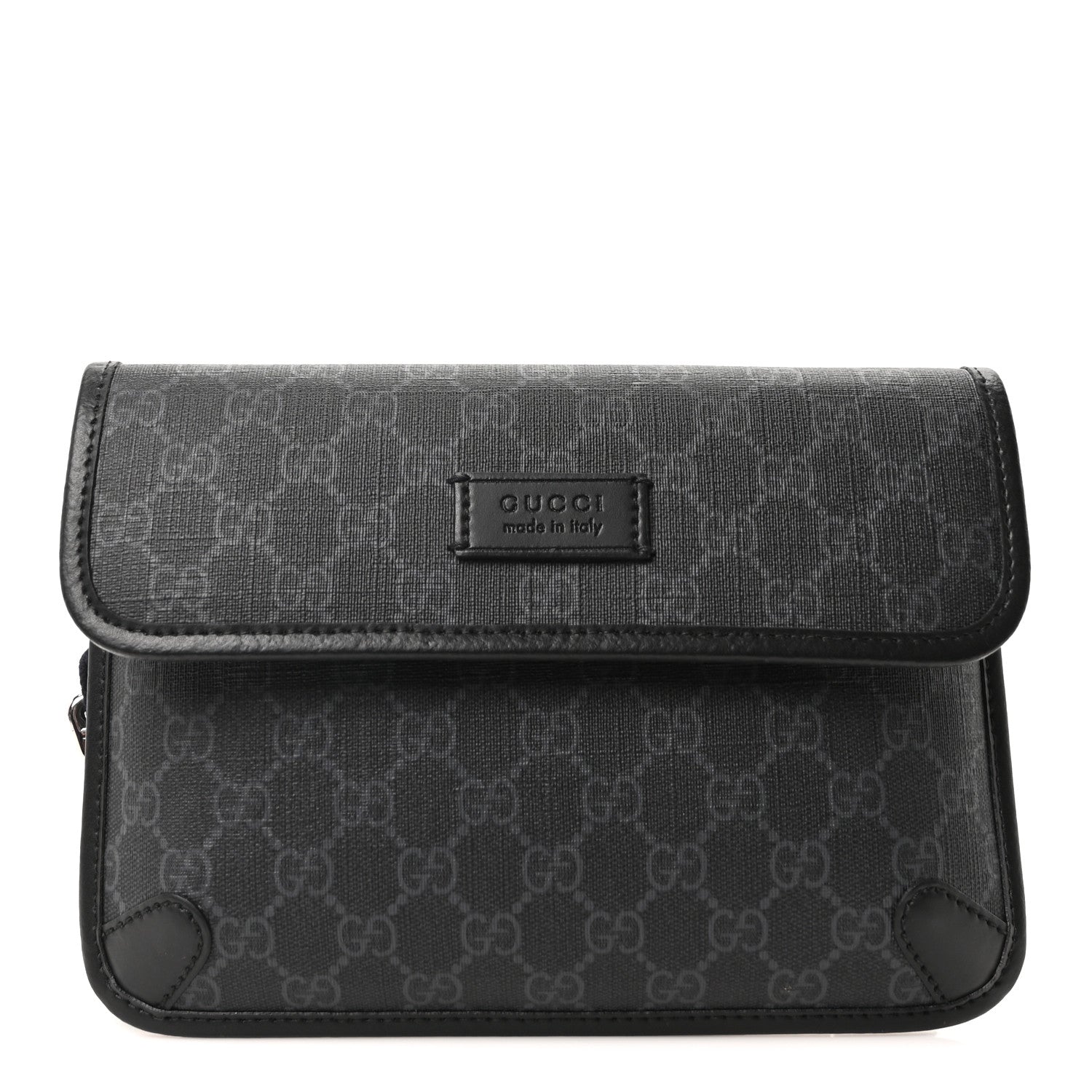 Gucci GG Supreme Monogram Web Slim Belt Bag Black Grey 1 of 11