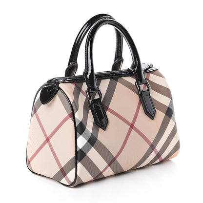 Burberry Supernova Check Patent Small Chester Bowling Bag Black 2 of 8