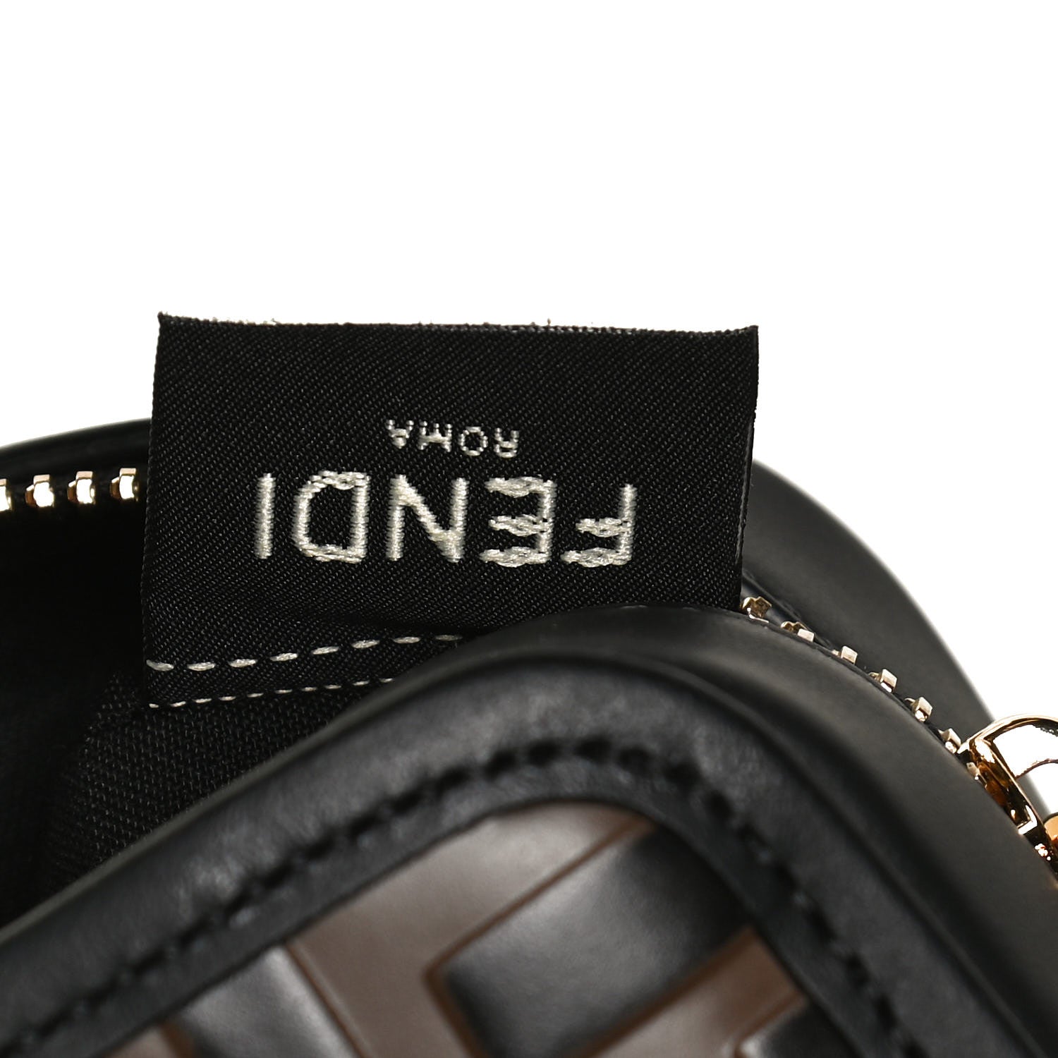 Fendi Vitello Century Bi-Color FF 1974 Embossed Mini Camera Case Maya Black 8 of 15