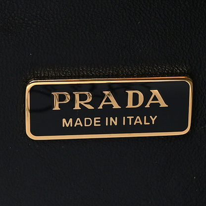 Prada Wicker Triangle Crossbody Clutch Naturale Black 6 of 9