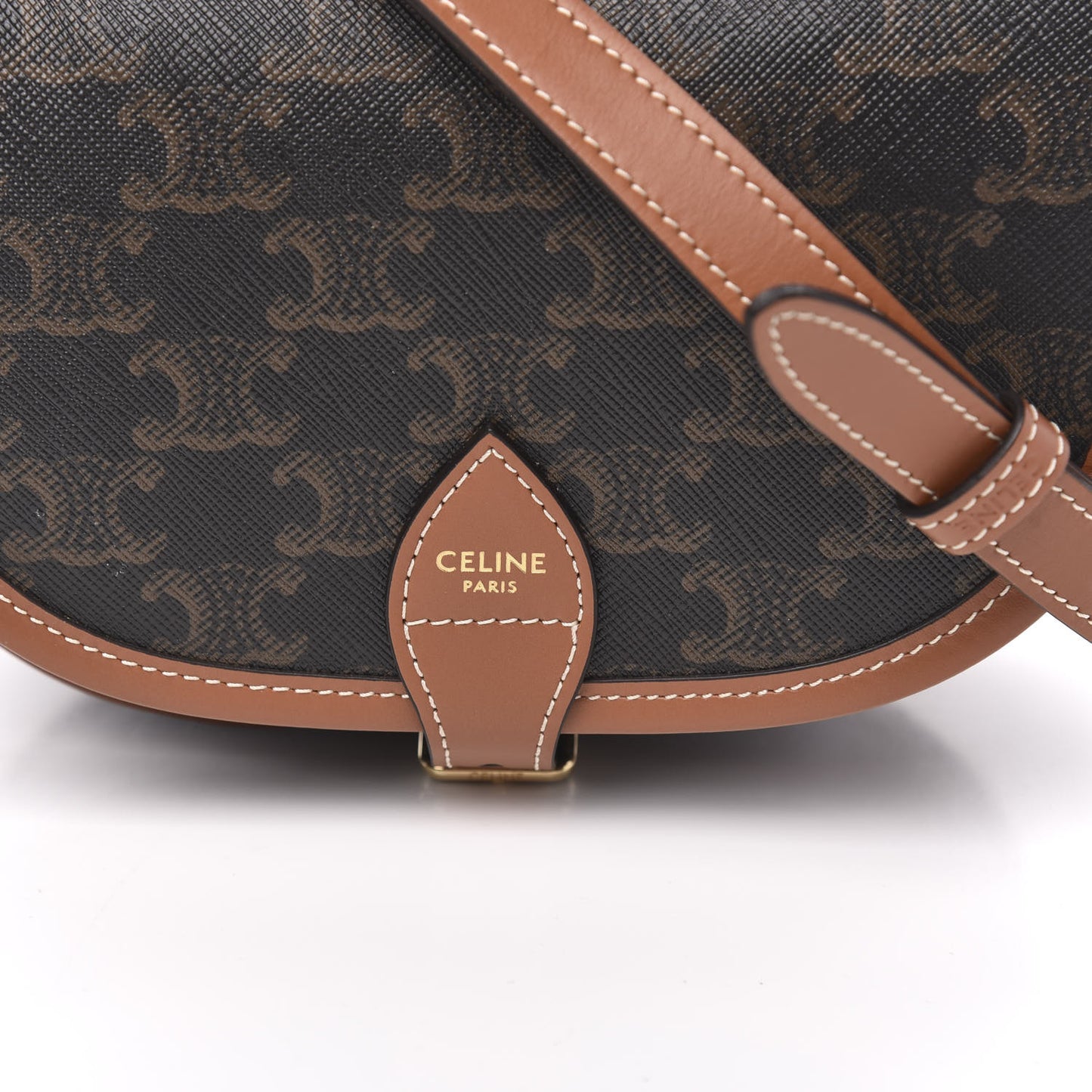 Triomphe Canvas Medium Folco Bag Tan