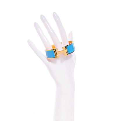 Hermes Enamel Wide Clic Clac H Bracelet GM Bleu Azure 2 of 5