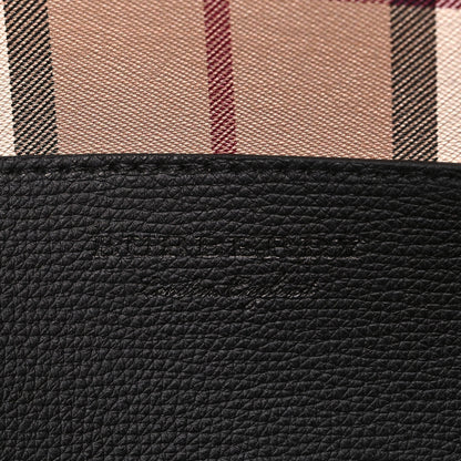 Burberry Grainy Calfskin Haymarket Colours Check Medium Zip Tote Black 6 of 10