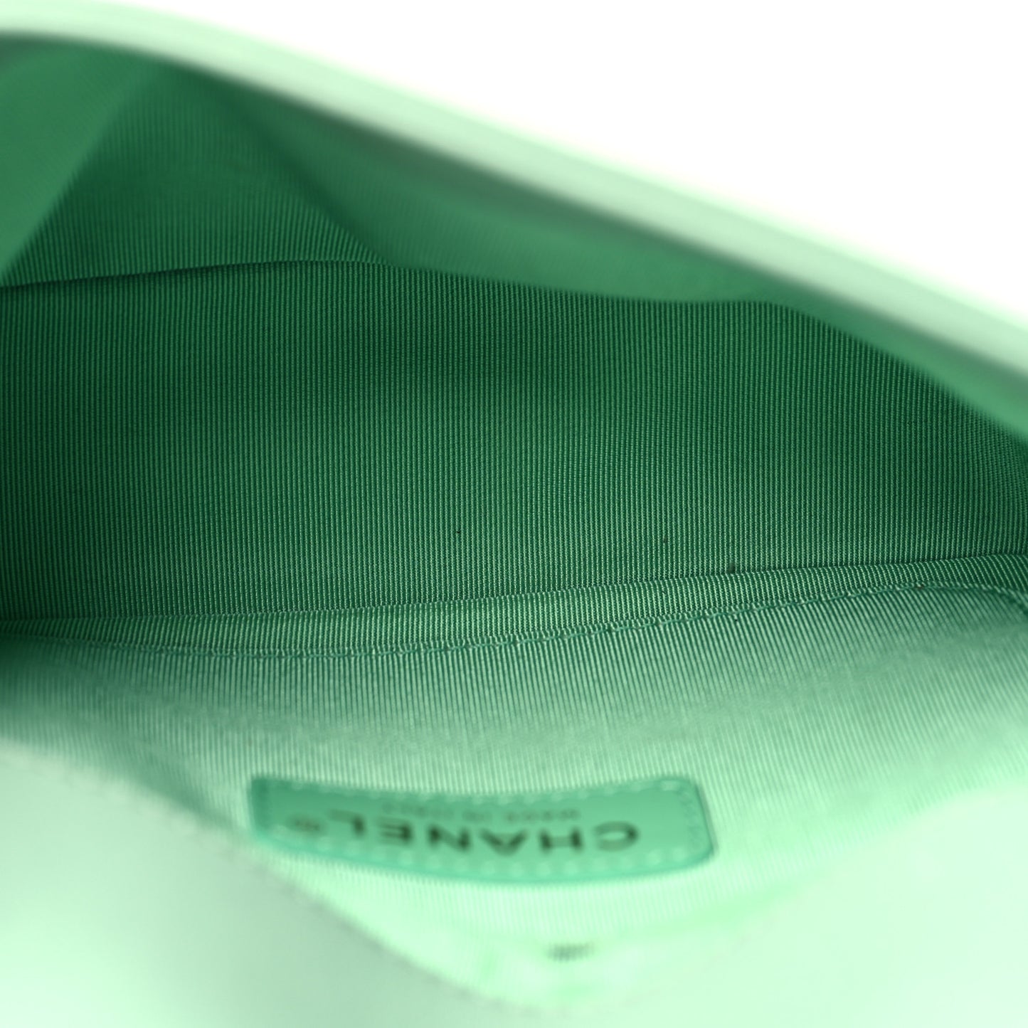 Lambskin Calfskin Quilted Strass Mania Mini Square Flap Light Green