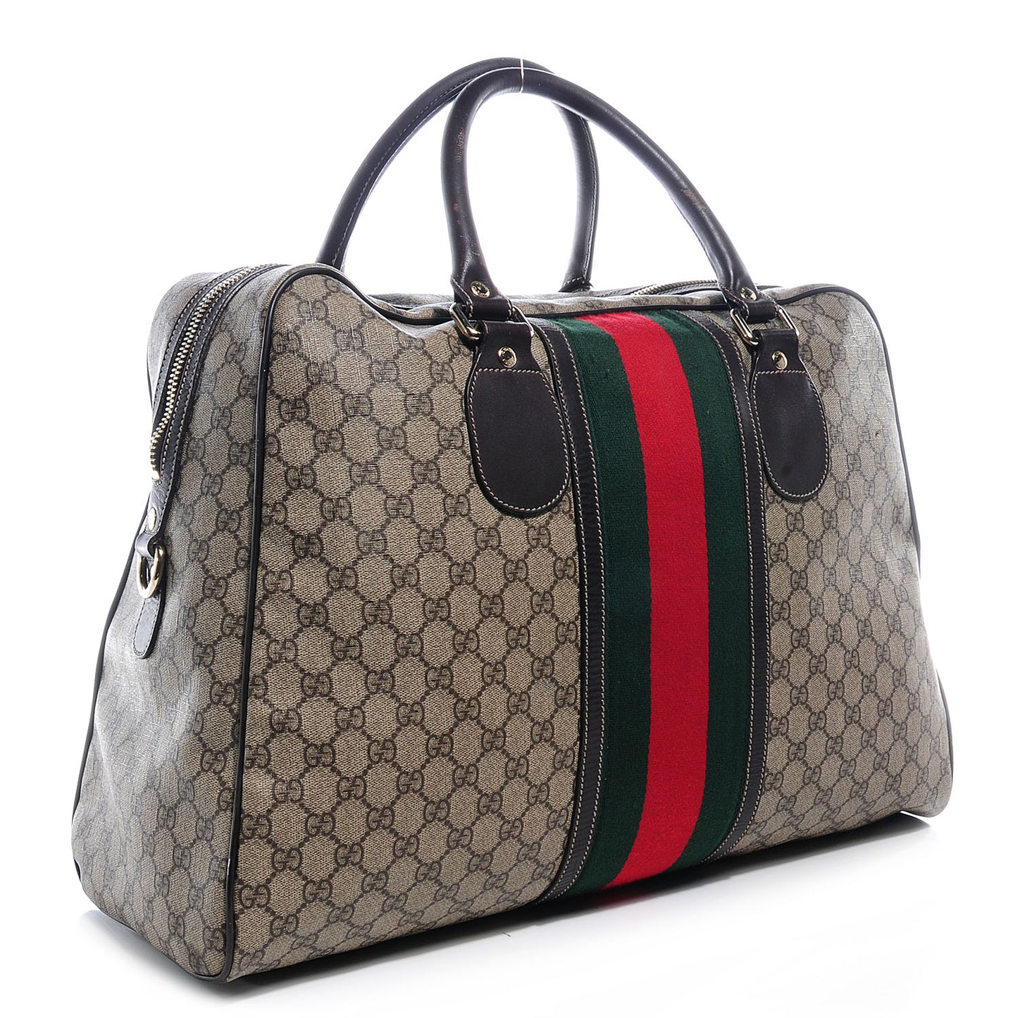 GG Plus Monogram Web Carry On Duffle Bag Ebony