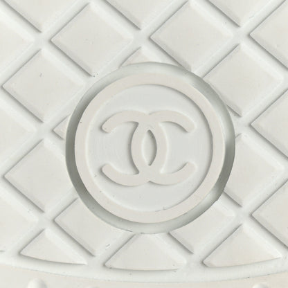 Chanel Calfskin Suede Coco Mark Logo Womens Sneakers 38 White 8 of 9