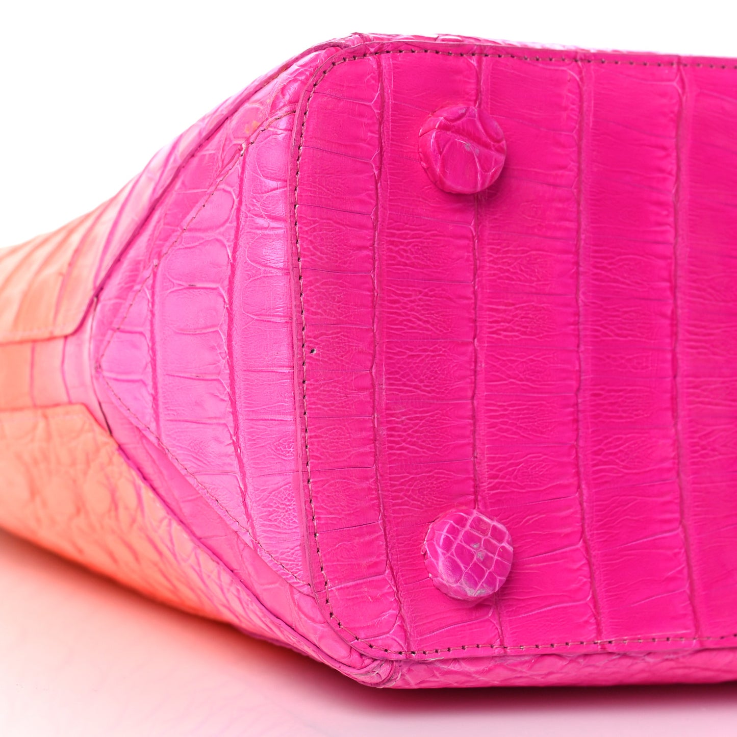 Crocodile Handbag Pink Orange White