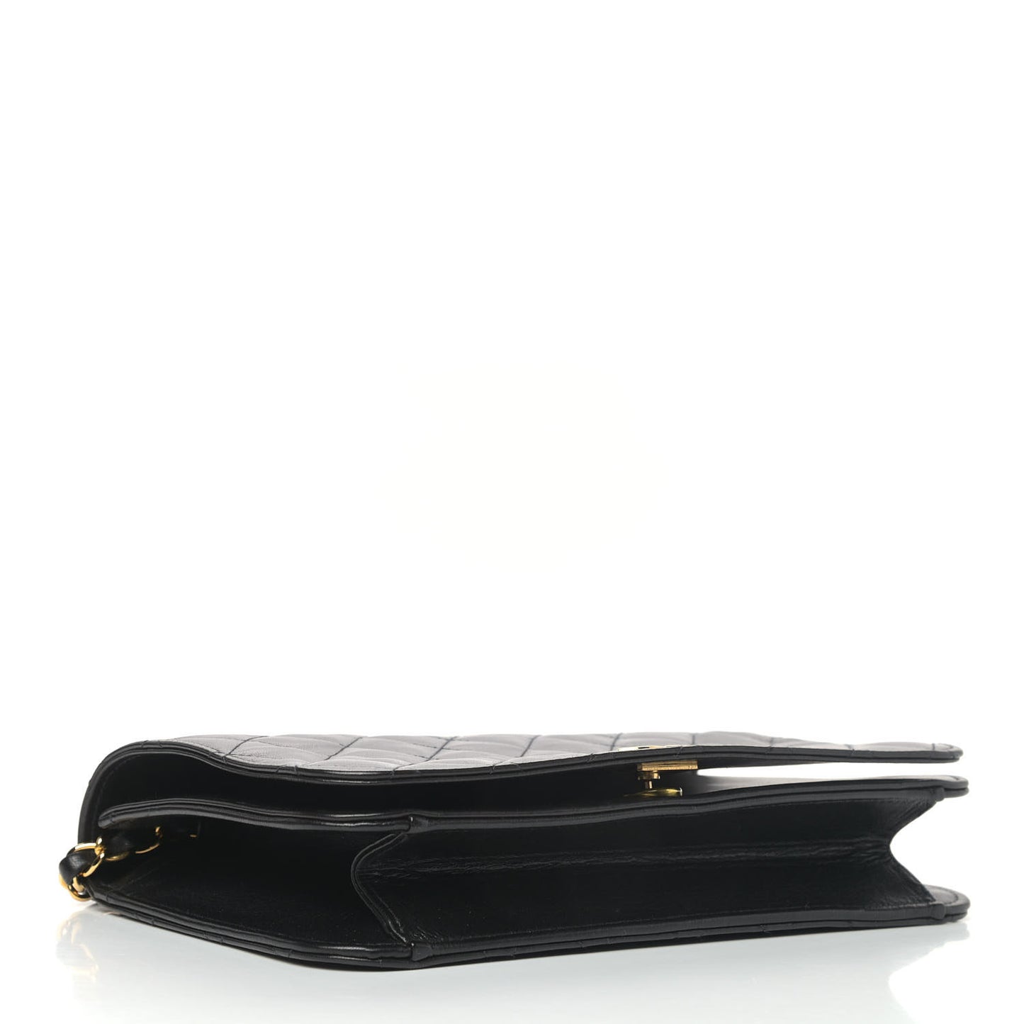 Lambskin Quilted Small Single Flap Black