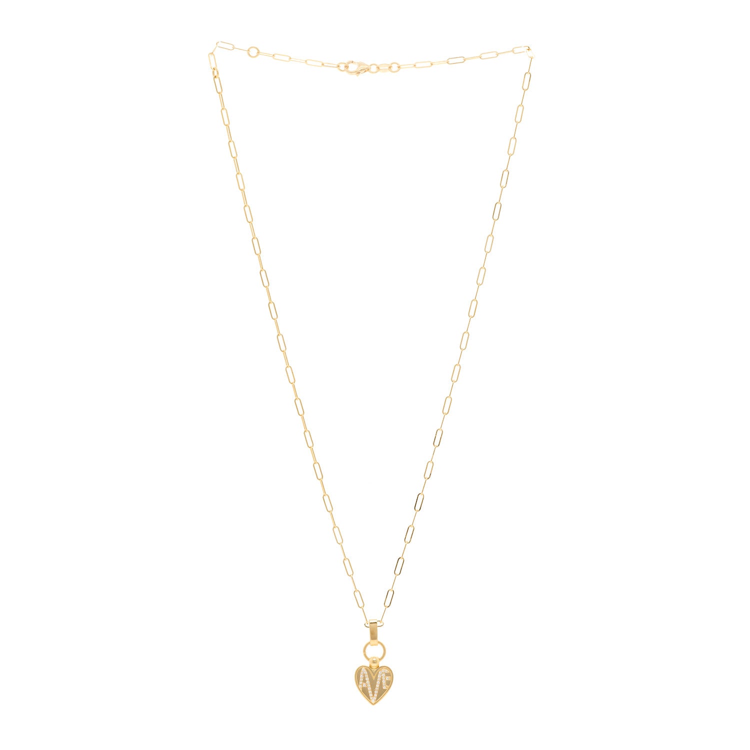 Foundrae 18K Yellow Gold Diamond Amate Crest Super Fine Clip Slide Pendant Necklace 3 of 6