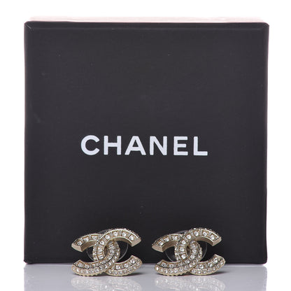 Chanel Crystal CC Earrings Gold 5 of 5