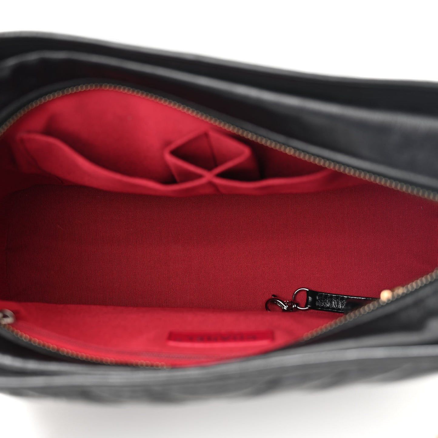 Aged Calfskin Chevron Quilted Medium Gabrielle Hobo Black