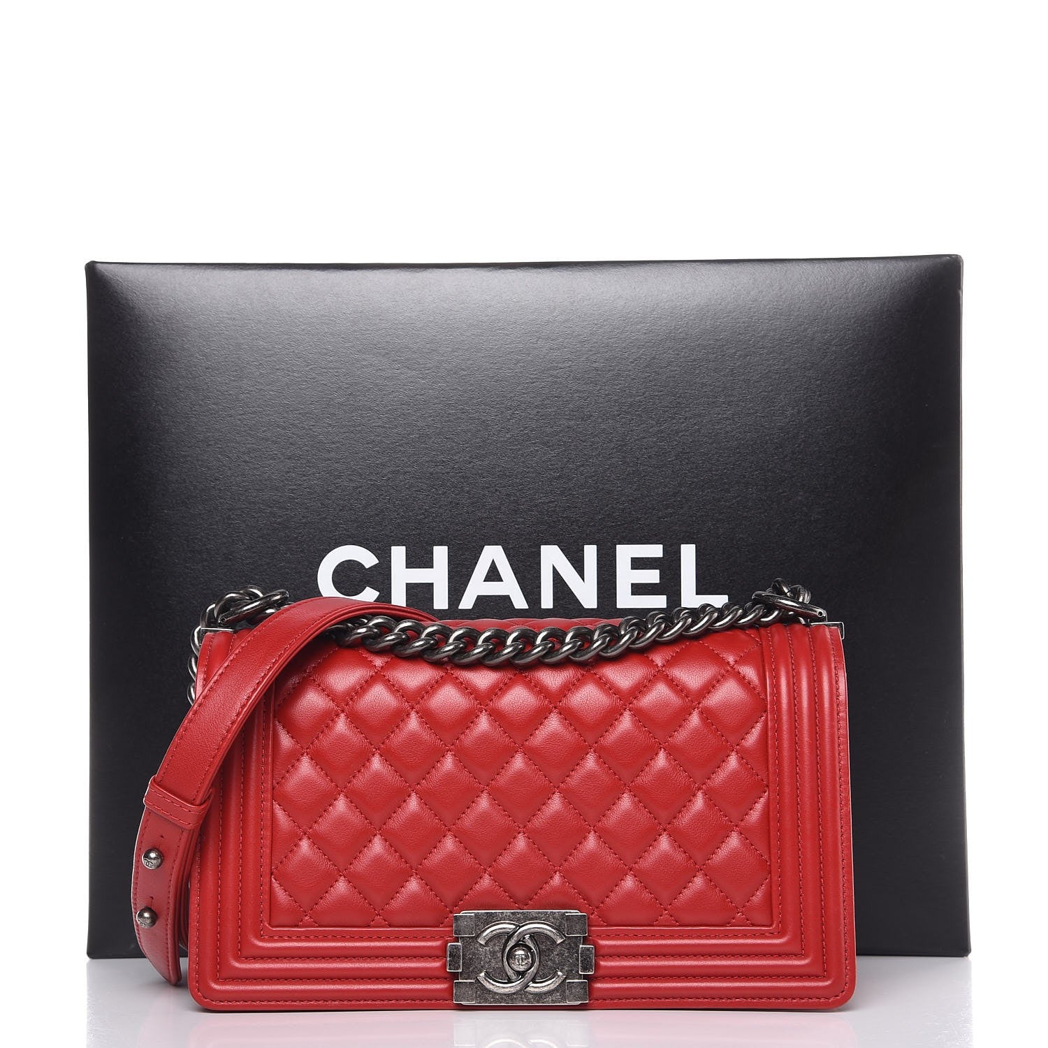 Chanel Calfskin Quilted Medium Boy Flap Red 8 of 8