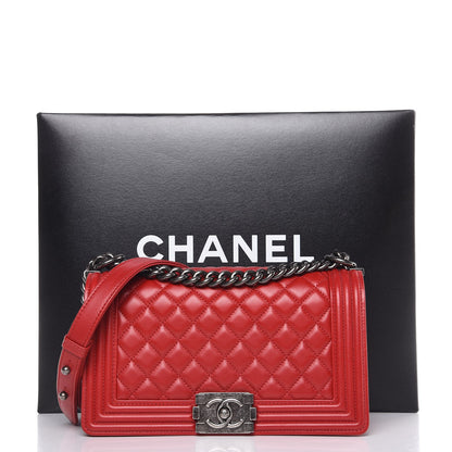 Chanel Calfskin Quilted Medium Boy Flap Red 8 of 8