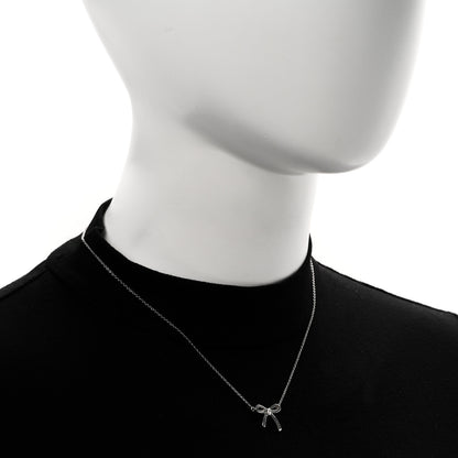 Tiffany Sterling Silver Small Bow Pendant Necklace 2 of 6