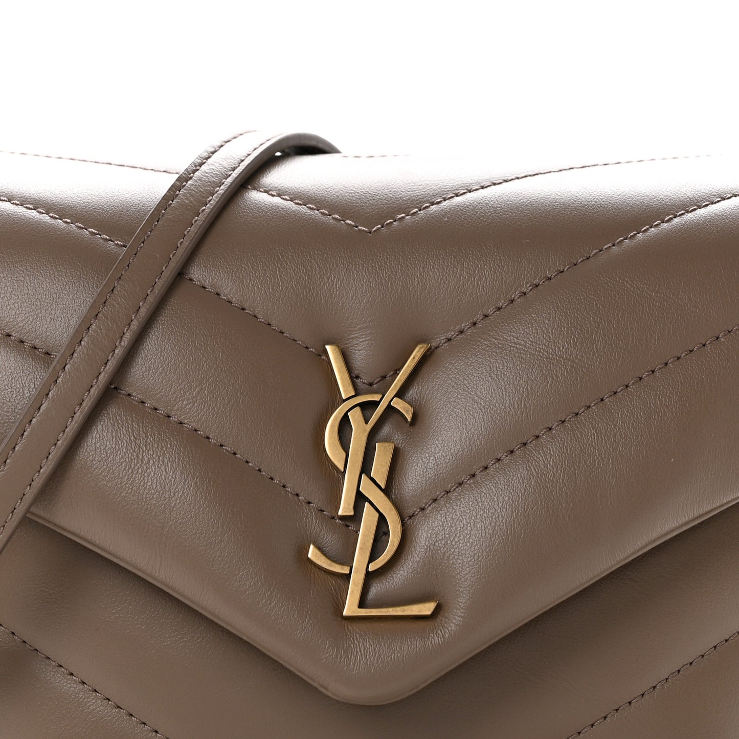 Calfskin Y Quilted Monogram Toy Loulou Crossbody Bag Taupe