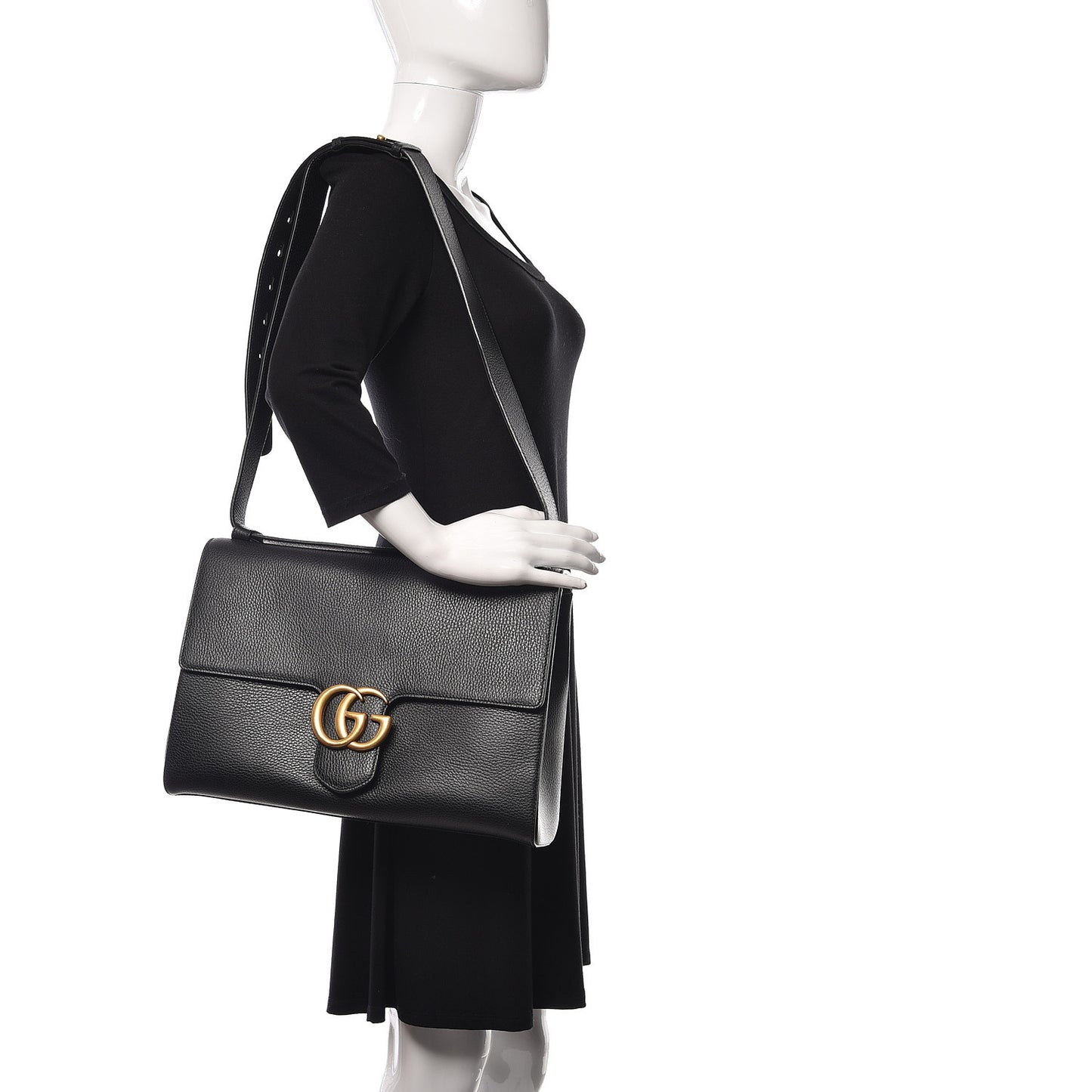 Cellarius Calfskin GG Marmont Shoulder Bag Black