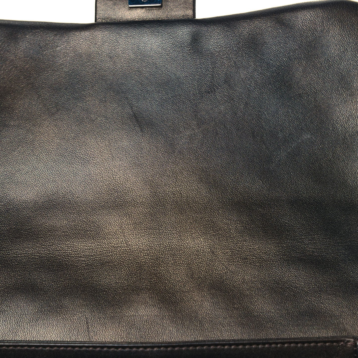 Metallic Goatskin Quilted Medium Rock In Rome Flap Charcoal