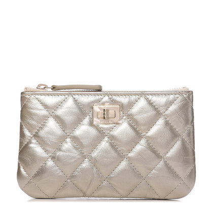 Chanel Metallic Aged Calfskin Quilted Small Reissue Cosmetic Case Gold 1 of 7