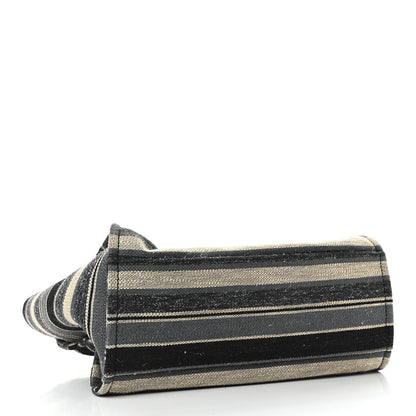 Chanel Striped Canvas Medium Deauville Tote Black 4 of 9