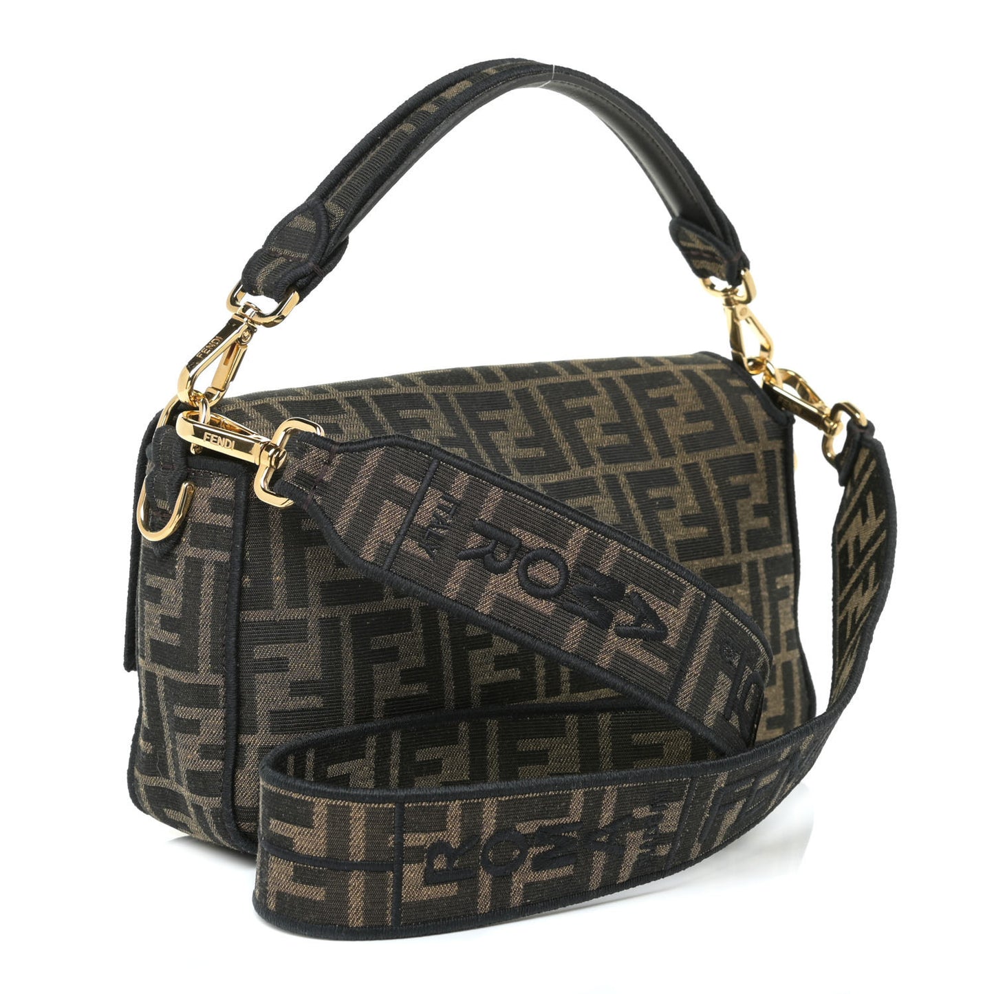 Fabric Jacquard FF 1974 Medium Baguette Tobacco Moro Black