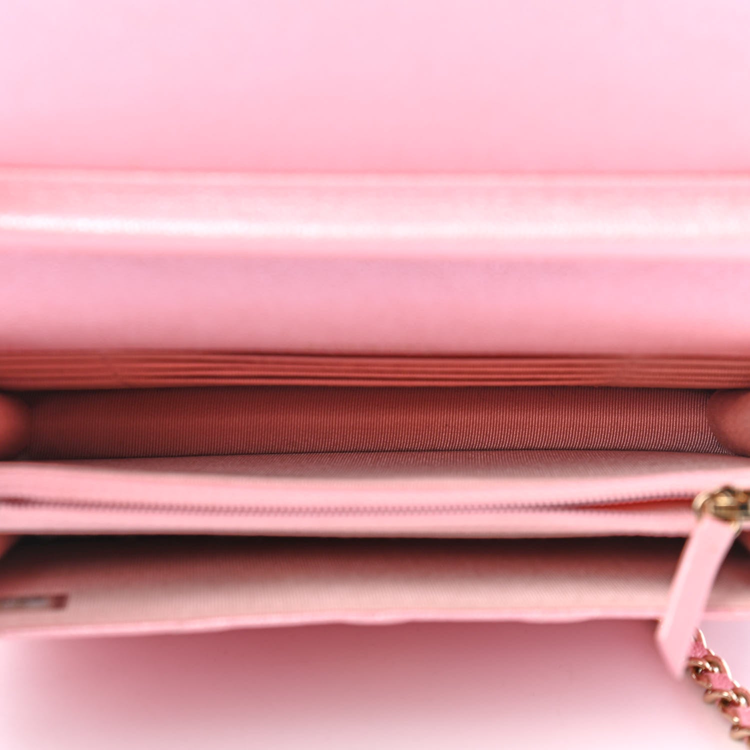 Chanel Iridescent Caviar Quilted Square Wallet On Chain WOC Rose Pink 8 of 19