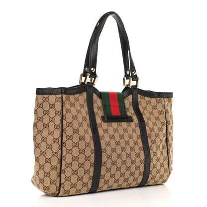 Gucci Monogram New Ladies Web Tote Dark Brown 3 of 11