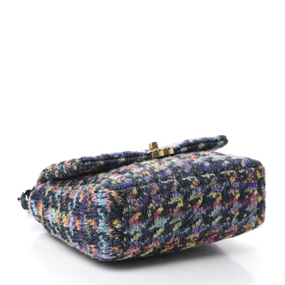 Chanel Tweed Quilted Medium Chanel 19 Flap Dark Multicolor 4 of 11