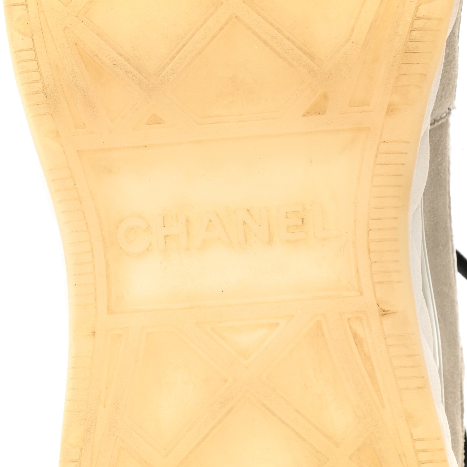 Chanel Velvet Calfskin Mixed Fibers CC Sneakers 38.5 Ivory Black 6 of 9