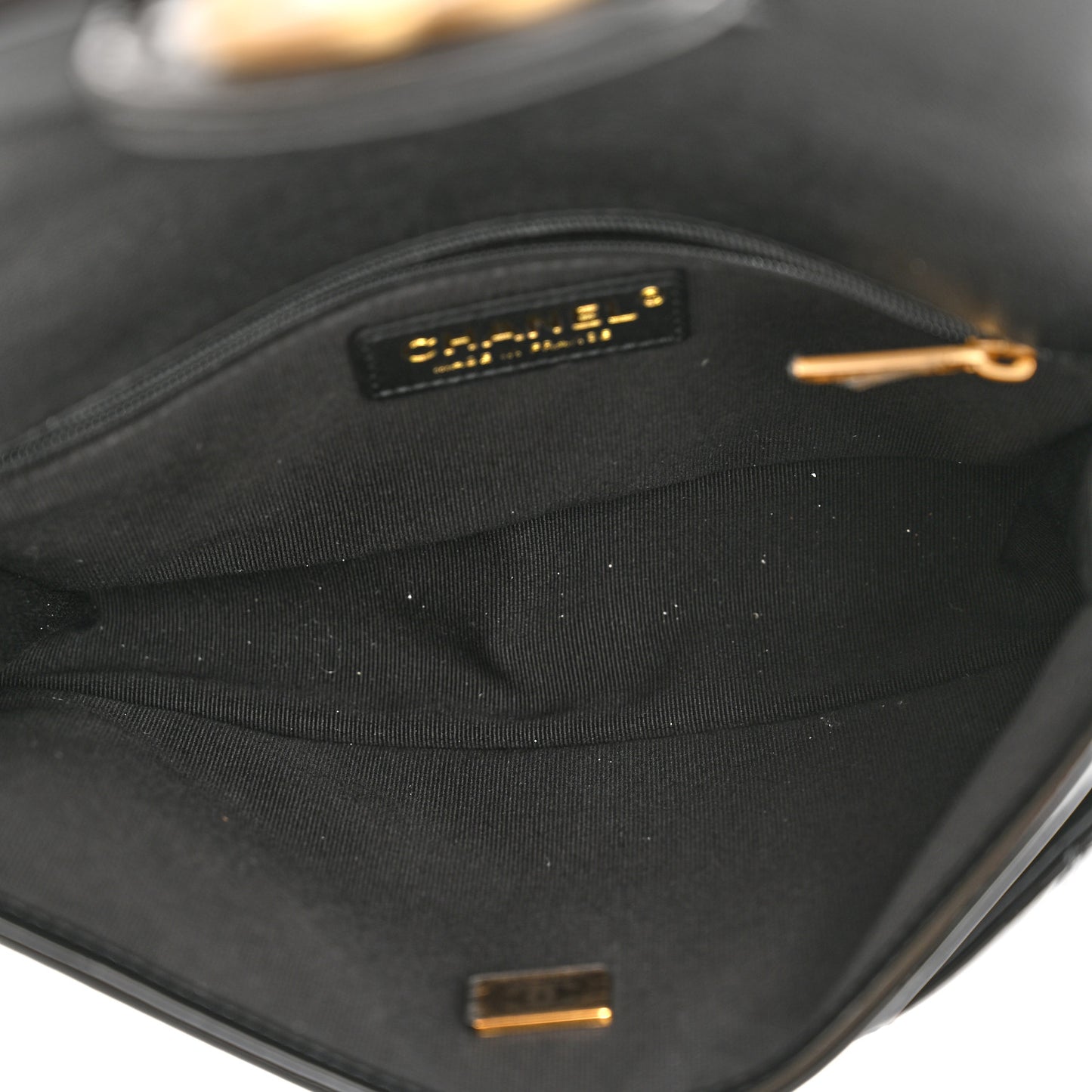 Patent Quilted Small School Memory Top Handle Flap Black