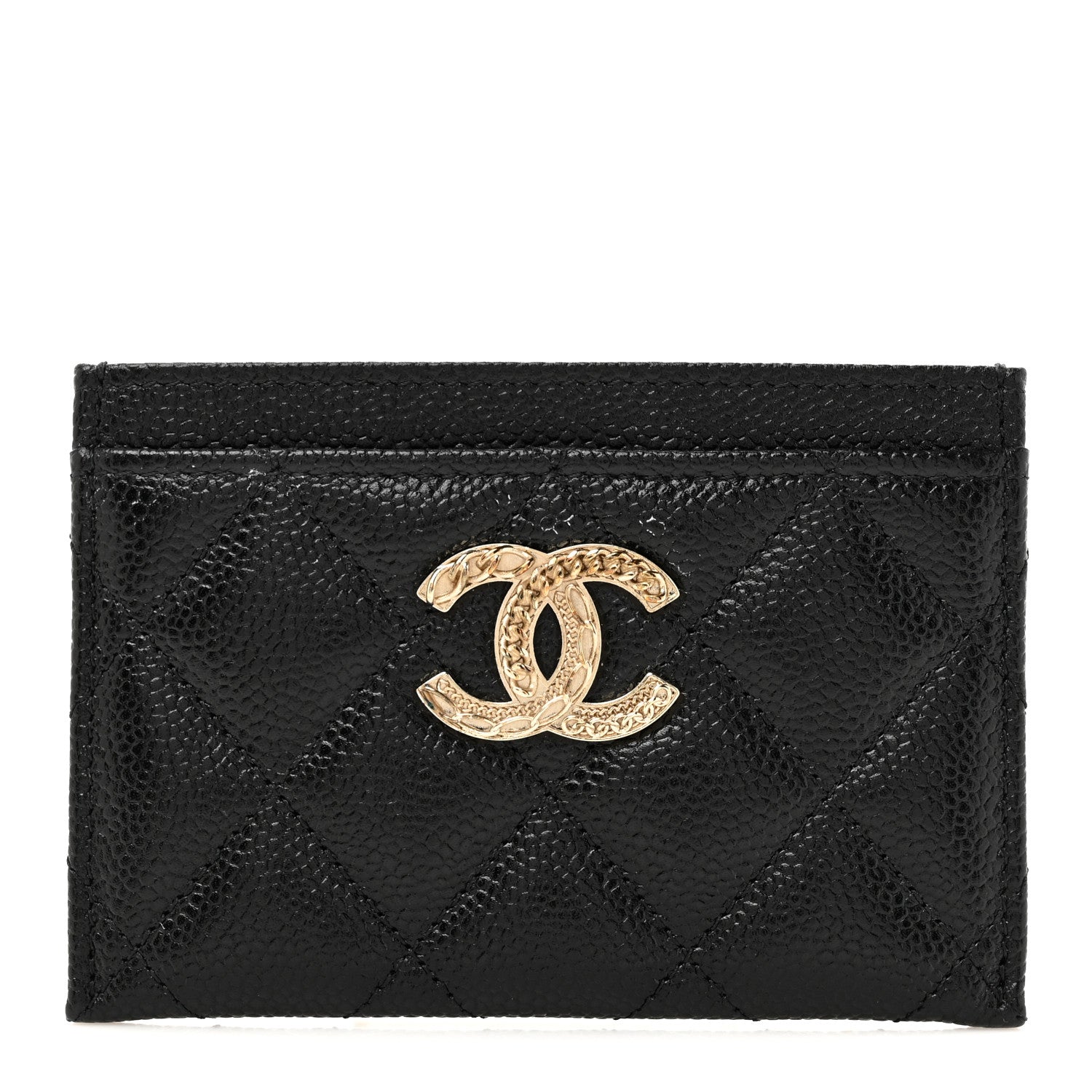 Chanel Caviar Quilted Multi Chain CC Card Holder Black 1 of 8