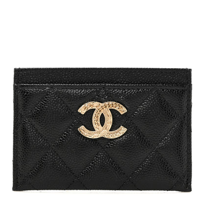 Chanel Caviar Quilted Multi Chain CC Card Holder Black 1 of 8