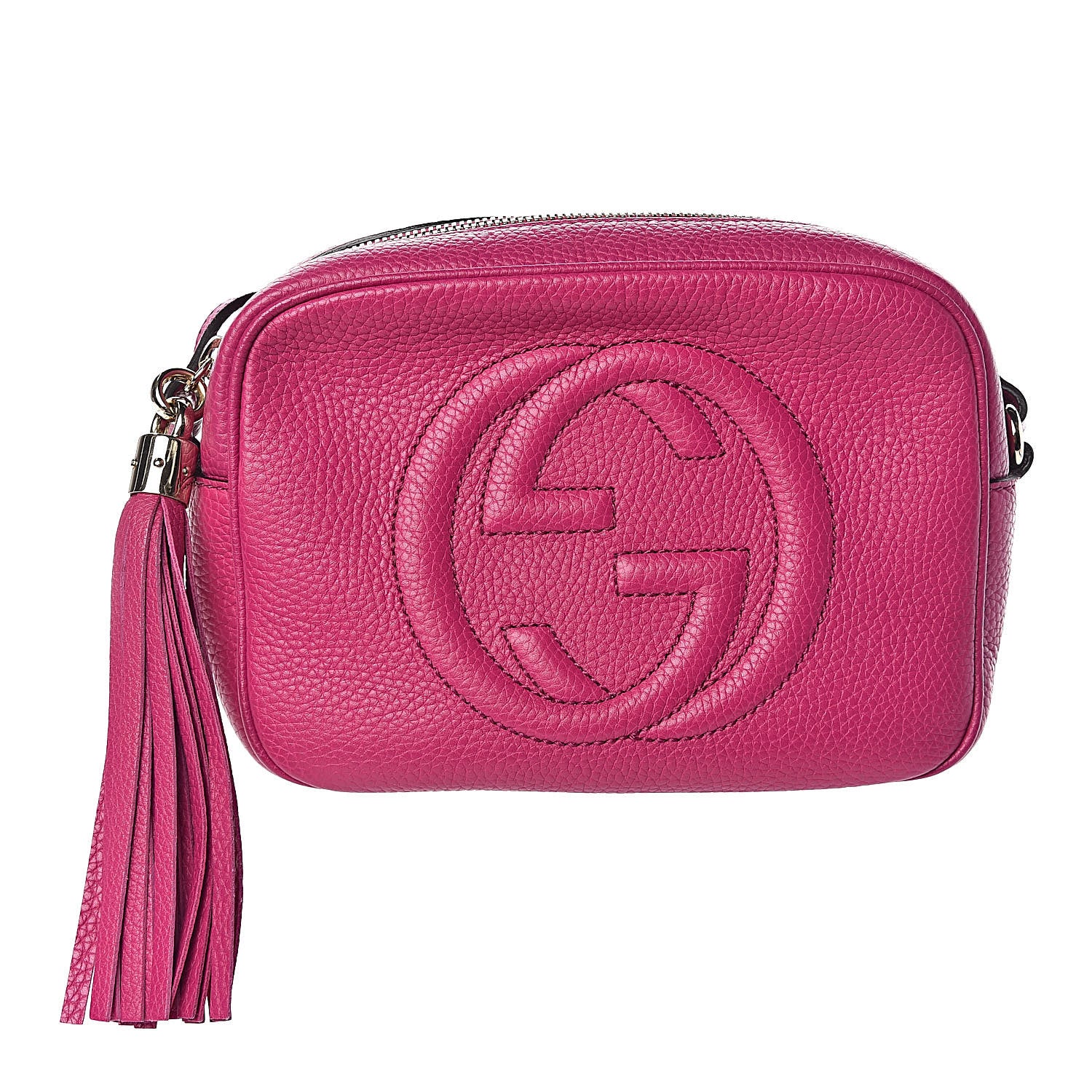Gucci Pebbled Calfskin Small Soho Disco Bag Bright Bougainvillea 1 of 12