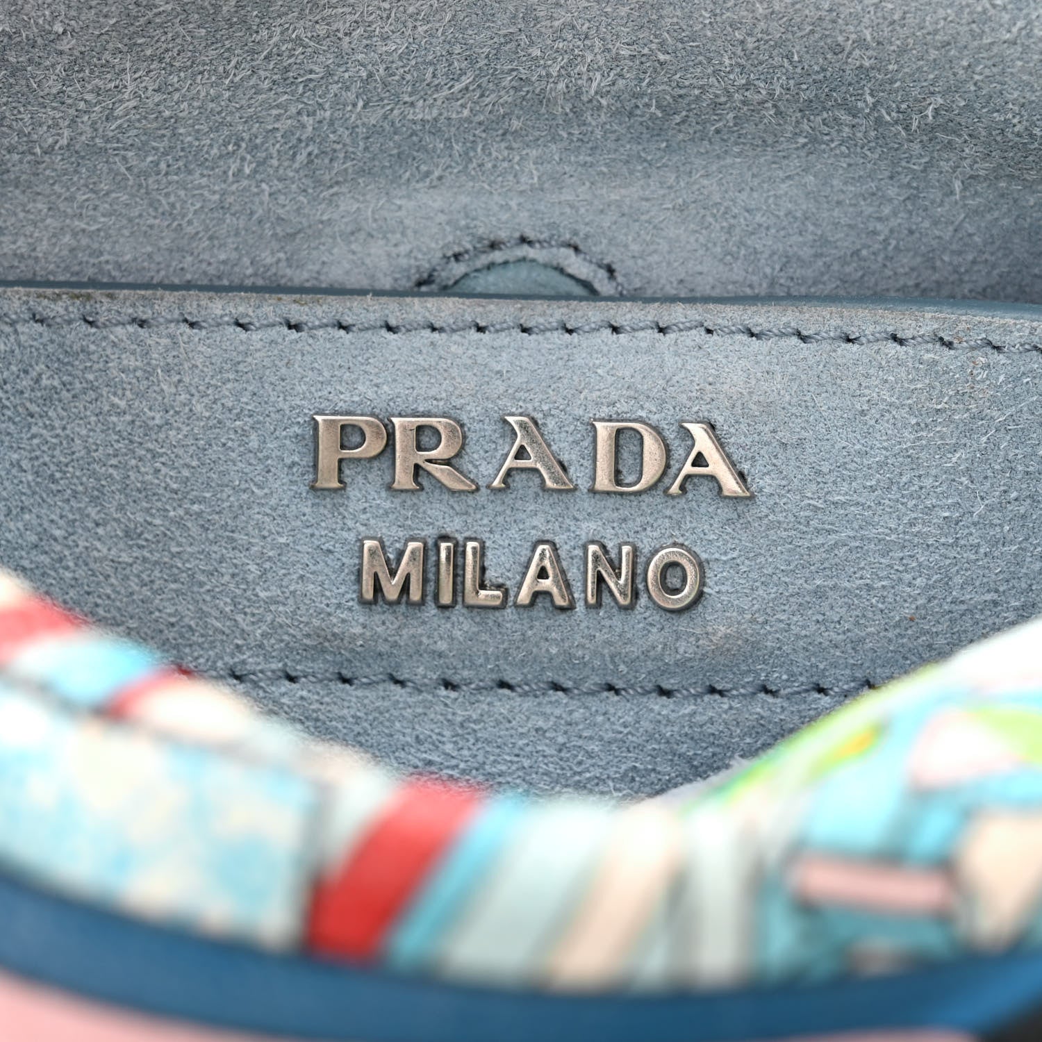 Prada X JAMES JEAN Glace Calfskin Comic Print Small Etiquette Flap Cielo Astral 6 of 9