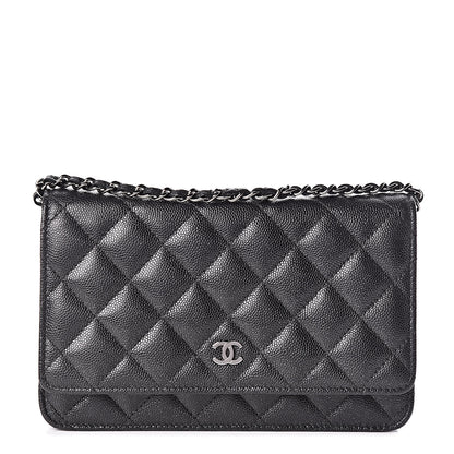 Chanel Iridescent Caviar Quilted Wallet On Chain WOC Black 1 of 12
