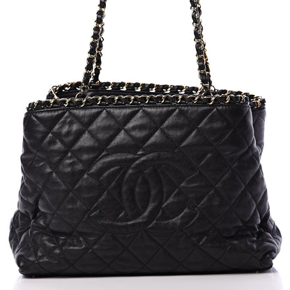 Chanel Calfskin Quilted Small Chain Me Tote Black 7 of 9