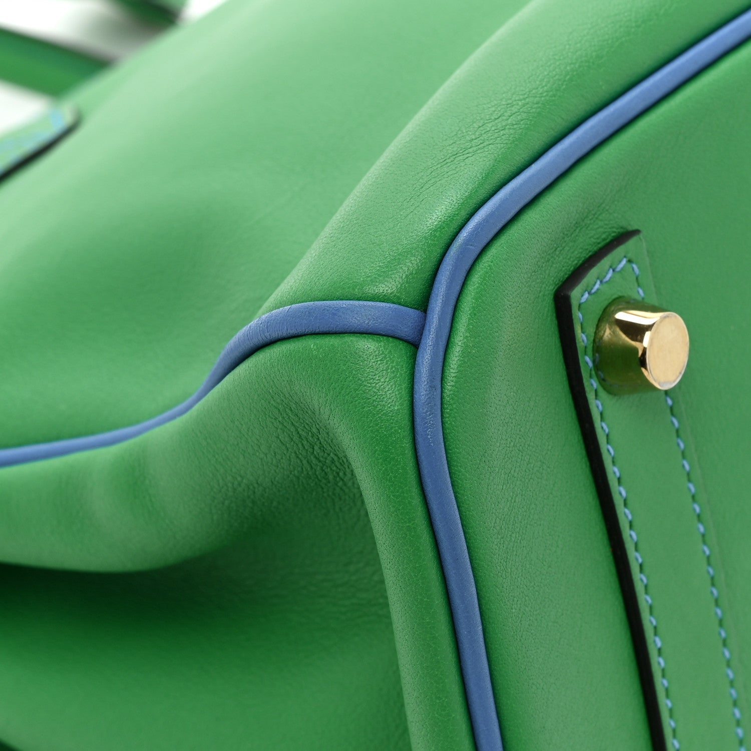 Hermes Swift Horseshoe Birkin 30 Vert Vertigo Bleu Hydra 11 of 12