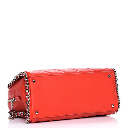 Chanel Washed Lambskin Chain Around Bowler Red 4 of 8