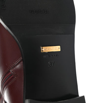 Gucci Calfskin Womens GG Ankle Boots 37 Vintage Bordeaux 6 of 8