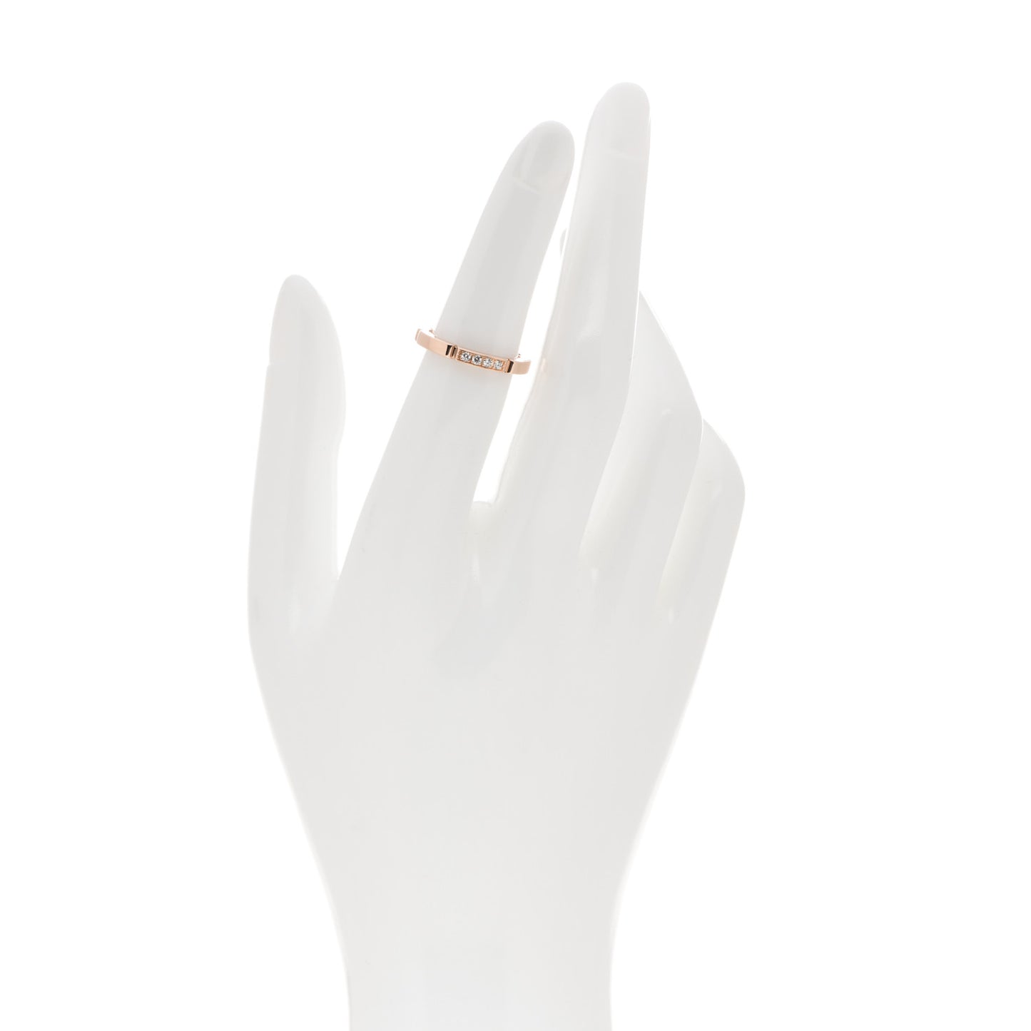18K Pink Gold Diamond Maillon Panthere Wedding Band Ring 49 4.75