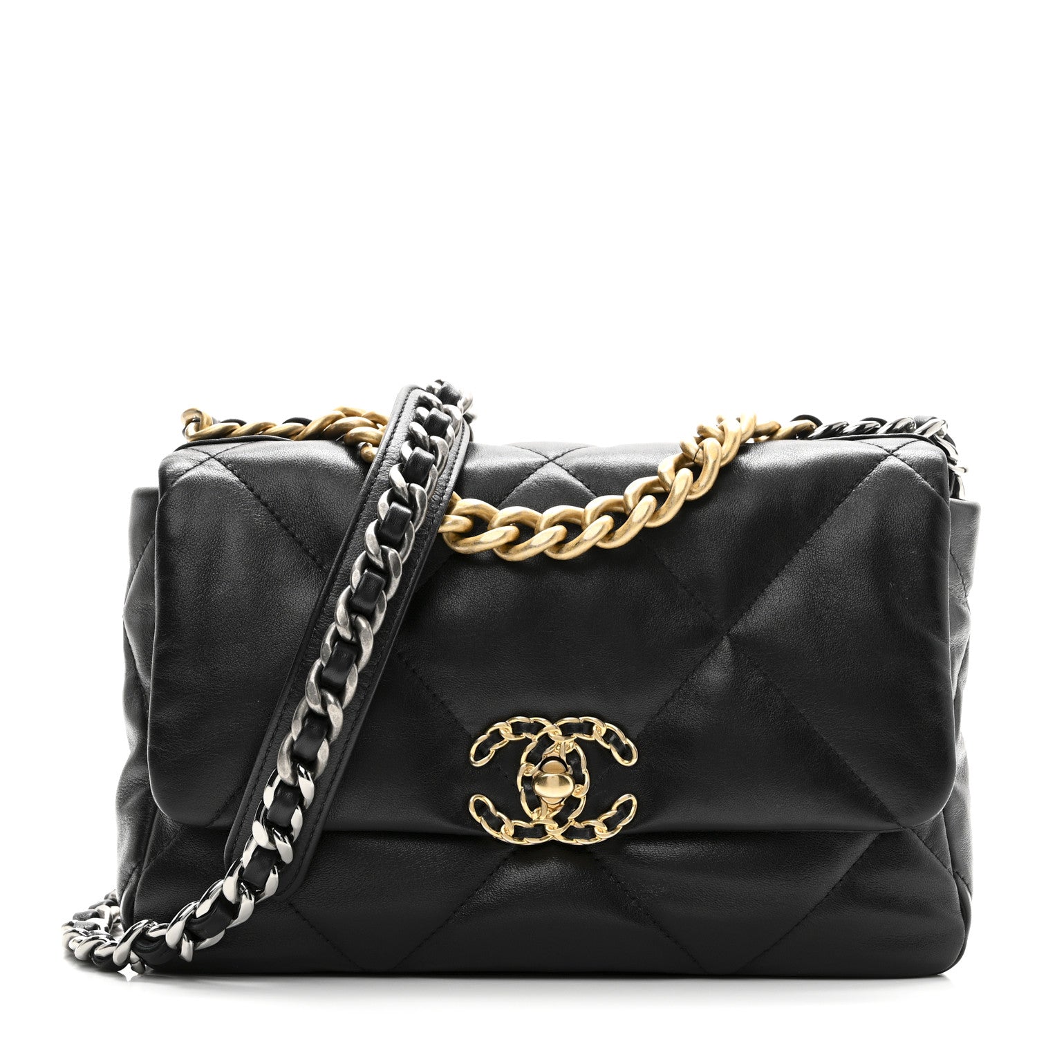 Chanel Lambskin Quilted Medium Chanel 19 Flap Black 1 of 10