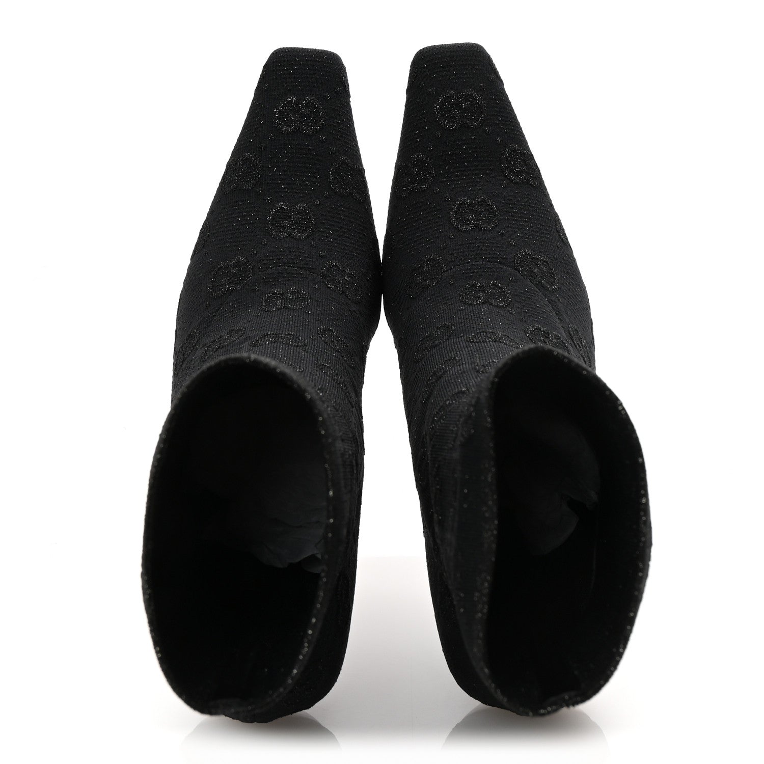 Gucci Technical Jersey Knit GG Monogram Square G 75mm Ankle Boots 39.5 Black 2 of 8