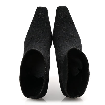 Gucci Technical Jersey Knit GG Monogram Square G 75mm Ankle Boots 39.5 Black 2 of 8