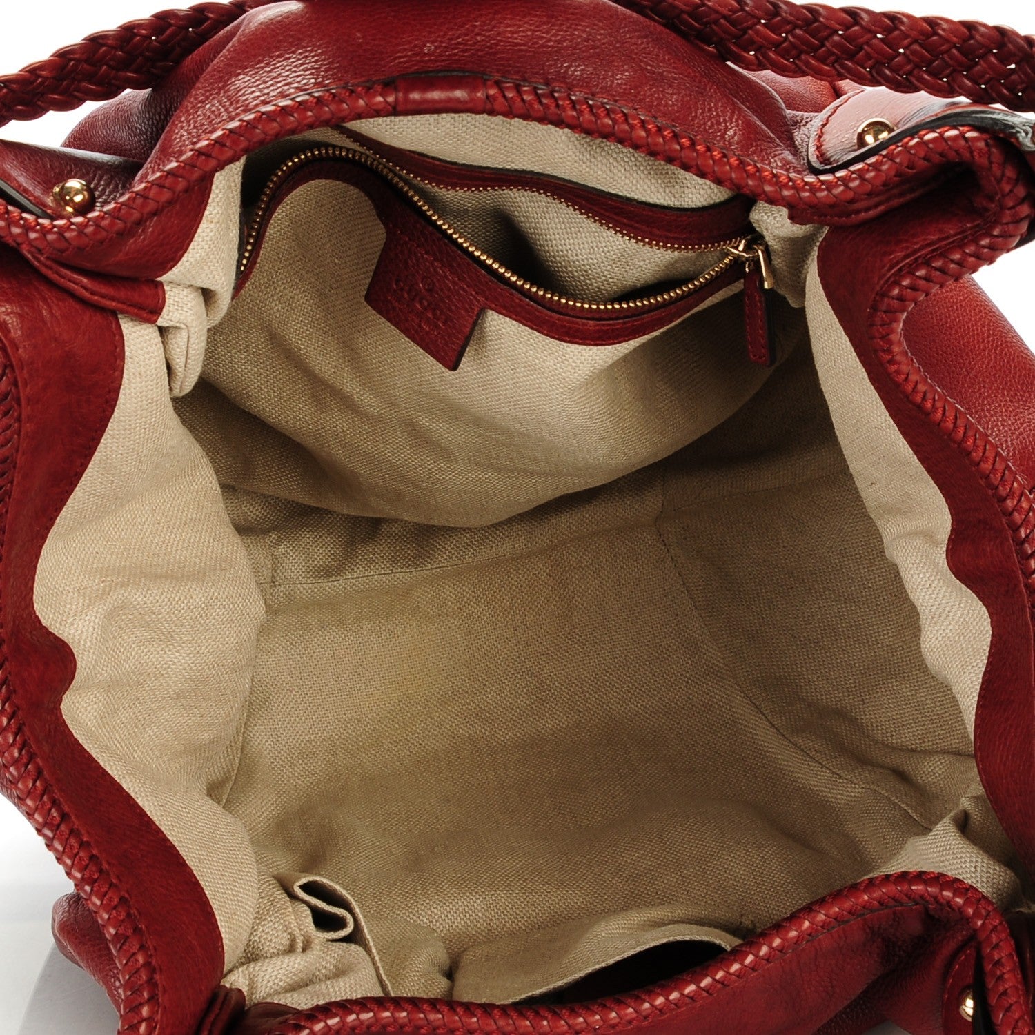 Gucci Pebbled Calfskin Medium Marrakech Shoulder Bag Red 5 of 7