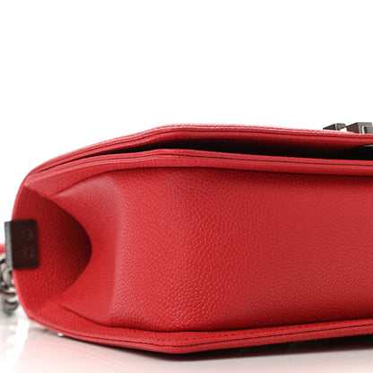 Chanel Caviar Chevron Quilted Medium Boy Flap Red 9 of 11