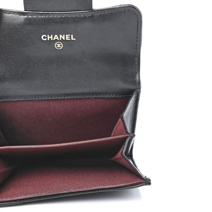 Chanel Crumpled Calfskin Chevron Quilted Reissue Card Holder Black 5 of 8