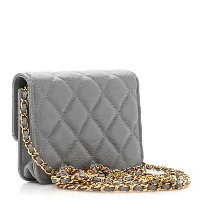 Chanel Caviar Quilted Miss Coco Clutch With Chain Grey 3 of 9
