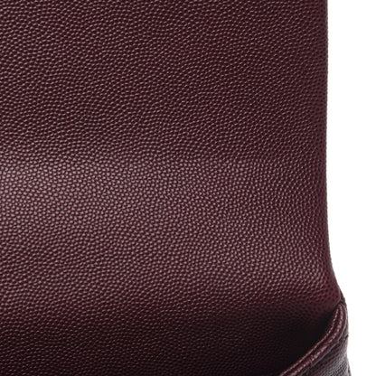 Chanel Caviar Elaphe Quilted Small Coco Handle Flap Burgundy 9 of 11